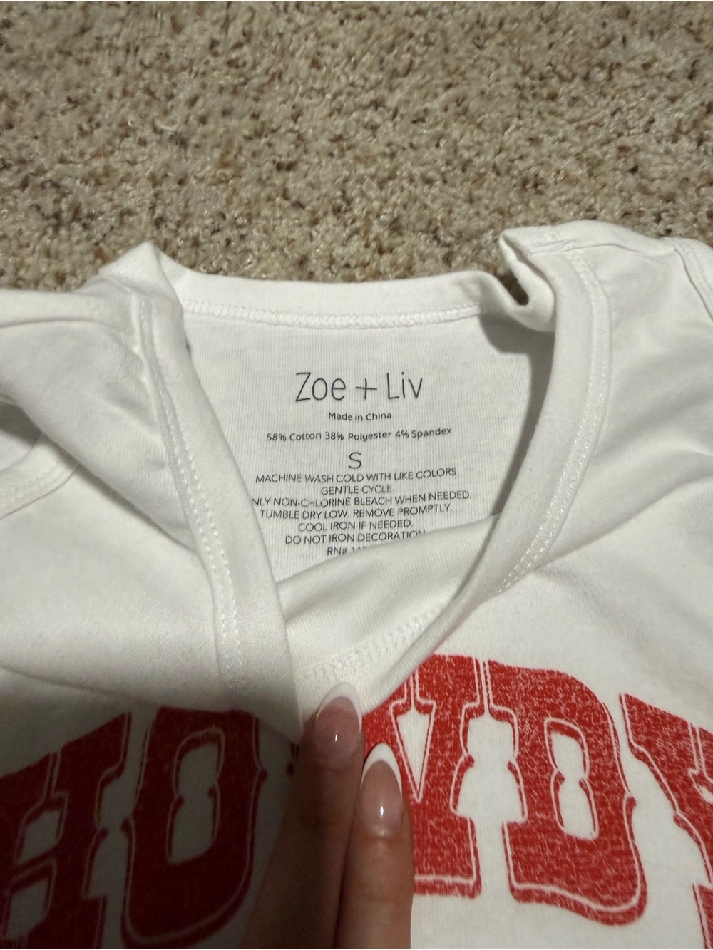 Zoe + Liv White Tank Top with Red HOWDY Appliqué - Picture 2 of 3